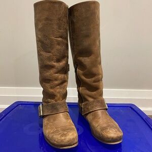 Fluevog Radio brown leather knee boots women size 9